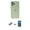 MARSİLYAN™- iPhone 12 Pro Max Kılıf Atlas Minimal Prime - Siyah 34D Izgaralı Cam + Shine Kamera Lens Koruma Cam - GI