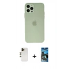 MARSİLYAN™- iPhone 12 Pro Max Kılıf Atlas Minimal Prime - Siyah 34D Izgaralı Cam + Shine Kamera Lens - GD