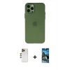 MARSİLYAN™- iPhone 12 Pro Max Kılıf Atlas Minimal Prime - Siyah 34D Izgaralı Cam + Shine Kamera Lens - GD