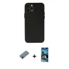 MARSİLYAN™- iPhone 12 Pro Max Kılıf Atlas Minimal Prime - Siyah 34D Izgaralı Cam + Metal Kamera Lens Koruma Cam - KI