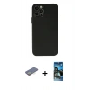 MARSİLYAN™- iPhone 12 Pro Max Kılıf Atlas Minimal Prime - Siyah 34D Izgaralı Cam + Renkli Kamera Lens Koruma Cam - SI