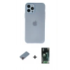 MARSİLYAN™- iPhone 12 Pro Max Kılıf Atlas Minimal Prime - Siyah 360 Mat Full Body Arka Koruyucu + Metal Kamera Lens Koruma Cam - KI