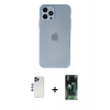 MARSİLYAN™- iPhone 12 Pro Max Kılıf Atlas Minimal Prime - Siyah 360 Mat Full Body Arka Koruyucu + Shine Kamera Lens - LT