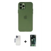 MARSİLYAN™- iPhone 12 Pro Max Kılıf Atlas Minimal Prime - Siyah 360 Mat Full Body Arka Koruyucu + Shine Kamera Lens - LT