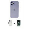 MARSİLYAN™- iPhone 12 Pro Max Kılıf Atlas Minimal Prime - Siyah 360 Mat Full Body Arka Koruyucu + Shine Kamera Lens - LT