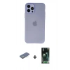 MARSİLYAN™- iPhone 12 Pro Max Kılıf Atlas Minimal Prime - Siyah 360 Mat Full Body Arka Koruyucu + Renkli Kamera Lens Koruma Cam - YL