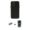 MARSİLYAN™- iPhone 12 Pro Max Kılıf Atlas Minimal Prime - Siyah 360 Mat Full Body Arka Koruyucu + Renkli Kamera Lens Koruma Cam - YL