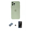 MARSİLYAN™- iPhone 12 Pro Max Kılıf Atlas Minimal Prime - Siyah 3D Antistatik Hayalet Cam Ekran Koruyucu + Shine Kamera Lens Koruma Cam - SH