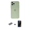 MARSİLYAN™- iPhone 12 Pro Max Kılıf Atlas Minimal Prime - Siyah 3D Antistatik Hayalet Cam Ekran Koruyucu + Renkli Kamera Lens Koruma Cam - TU
