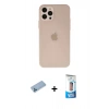 MARSİLYAN™- iPhone 12 Pro Max Kılıf Atlas Minimal Prime - Siyah 5D Eko Cam Ekran Koruyucu + Mavi Shine Kamera Lens Koruma Cam