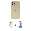 MARSİLYAN™- iPhone 12 Pro Max Kılıf Atlas Minimal Prime - Siyah 5D Eko Cam Ekran Koruyucu + Shine Kamera Lens - LT