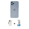 MARSİLYAN™- iPhone 12 Pro Max Kılıf Atlas Minimal Prime - Siyah 5D Eko Cam Ekran Koruyucu + Shine Kamera Lens - GD