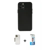 MARSİLYAN™- iPhone 12 Pro Max Kılıf Atlas Minimal Prime - Siyah 5D Eko Cam Ekran Koruyucu + Shine Kamera Lens - GD