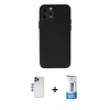 MARSİLYAN™- iPhone 12 Pro Max Kılıf Atlas Minimal Prime - Siyah 5D Eko Cam Ekran Koruyucu + Shine Kamera Lens - LT