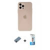 MARSİLYAN™- iPhone 12 Pro Max Kılıf Atlas Minimal Prime - Siyah 5D Eko Cam Ekran Koruyucu + Shine Kamera Lens Koruma Cam - SH