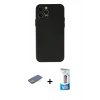 MARSİLYAN™- iPhone 12 Pro Max Kılıf Atlas Minimal Prime - Siyah 5D Eko Cam Ekran Koruyucu + Renkli Kamera Lens Koruma Cam - YL