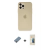 MARSİLYAN™- iPhone 12 Pro Max Kılıf Atlas Minimal Prime - Siyah 6D Mat Seramik Hayalet Nano Ekran Koruyucu + Gümüş Metal Kamera Lens Koruma Cam