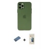 MARSİLYAN™- iPhone 12 Pro Max Kılıf Atlas Minimal Prime - Siyah 6D Mat Seramik Hayalet Nano Ekran Koruyucu + Shine Kamera Lens Koruma Cam - GD