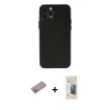 MARSİLYAN™- iPhone 12 Pro Max Kılıf Atlas Minimal Prime - Siyah 6D Mat Seramik Hayalet Nano Ekran Koruyucu + Sierra Blue Shine Kamera Lens Koruma Cam