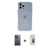 MARSİLYAN™- iPhone 12 Pro Max Kılıf Atlas Minimal Prime - Siyah 6D Mat Seramik Hayalet Nano Ekran Koruyucu + Neon Fosforlu Kamera Lens - YL