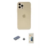 MARSİLYAN™- iPhone 12 Pro Max Kılıf Atlas Minimal Prime - Siyah 6D Mat Seramik Hayalet Nano Ekran Koruyucu + Renkli Kamera Lens Koruma Cam - YL