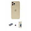MARSİLYAN™- iPhone 12 Pro Max Kılıf Atlas Minimal Prime - Siyah 6D Mat Seramik Hayalet Nano Ekran Koruyucu + Renkli Kamera Lens Koruma Cam - TU