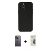 MARSİLYAN™- iPhone 12 Pro Max Kılıf Atlas Minimal Prime - Siyah 6D Mat Seramik Hayalet Nano Ekran Koruyucu + Neon Fosforlu Kamera Lens - YL