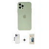 MARSİLYAN™- iPhone 12 Pro Max Kılıf Atlas Minimal Prime - Siyah 6D Mat Seramik Hayalet Nano Ekran Koruyucu + Shine Kamera Lens - LT
