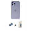 MARSİLYAN™- iPhone 12 Pro Max Kılıf Atlas Minimal Prime - Siyah 6D Mat Seramik Hayalet Nano Ekran Koruyucu + Shine Kamera Lens Koruma Cam - GD