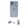 MARSİLYAN™- iPhone 12 Pro Max Kılıf Atlas Minimal Prime - Siyah 6D Mat Seramik Hayalet Nano Ekran Koruyucu + Renkli Kamera Lens Koruma Cam - TU