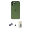 MARSİLYAN™- iPhone 12 Pro Max Kılıf Atlas Minimal Prime - Siyah 6D Mat Seramik Hayalet Nano Ekran Koruyucu + Renkli Kamera Lens Koruma Cam - TU
