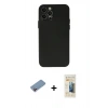 MARSİLYAN™- iPhone 12 Pro Max Kılıf Atlas Minimal Prime - Siyah 6D Mat Seramik Hayalet Nano Ekran Koruyucu + Shine Kamera Lens Koruma Cam - PE