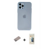 MARSİLYAN™- iPhone 12 Pro Max Kılıf Atlas Minimal Prime - Siyah 6D Mat Seramik Hayalet Nano Ekran Koruyucu + Shine Kamera Lens Koruma Cam - SABE