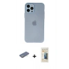 MARSİLYAN™- iPhone 12 Pro Max Kılıf Atlas Minimal Prime - Siyah 6D Mat Seramik Hayalet Nano Ekran Koruyucu + Renkli Kamera Lens Koruma Cam - YL