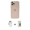 MARSİLYAN™- iPhone 12 Pro Max Kılıf Atlas Minimal Prime - Siyah 6D Mat Seramik Hayalet Nano Ekran Koruyucu + Shine Kamera Lens - LT