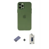 MARSİLYAN™- iPhone 12 Pro Max Kılıf Atlas Minimal Prime - Siyah Bilvis Hayalet Cam Ekran Koruyucu + Metal Kamera Lens Koruma Cam - GD