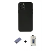 MARSİLYAN™- iPhone 12 Pro Max Kılıf Atlas Minimal Prime - Siyah Bilvis Hayalet Cam Ekran Koruyucu + Metal Kamera Lens Koruma Cam - GD