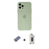 MARSİLYAN™- iPhone 12 Pro Max Kılıf Atlas Minimal Prime - Siyah Bilvis Hayalet Cam Ekran Koruyucu + Metal Kamera Lens Koruma Cam - GD