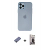 MARSİLYAN™- iPhone 12 Pro Max Kılıf Atlas Minimal Prime - Siyah Bilvis Hayalet Cam Ekran Koruyucu + Metal Kamera Lens Koruma Cam - GD