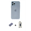MARSİLYAN™- iPhone 12 Pro Max Kılıf Atlas Minimal Prime - Siyah Bilvis Hayalet Cam Ekran Koruyucu + Metal Kamera Lens Koruma Cam - GD