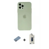 MARSİLYAN™- iPhone 12 Pro Max Kılıf Atlas Minimal Prime - Siyah Bilvis Hayalet Cam Ekran Koruyucu + Shine Kamera Lens Koruma Cam - GS