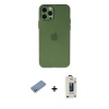 MARSİLYAN™- iPhone 12 Pro Max Kılıf Atlas Minimal Prime - Siyah Bilvis Hayalet Cam Ekran Koruyucu + Shine Kamera Lens Koruma Cam - GS