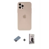 MARSİLYAN™- iPhone 12 Pro Max Kılıf Atlas Minimal Prime - Siyah Bilvis Hayalet Cam Ekran Koruyucu + Metal Kamera Lens Koruma Cam - KI