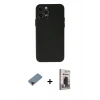 MARSİLYAN™- iPhone 12 Pro Max Kılıf Atlas Minimal Prime - Siyah Bilvis Hayalet Cam Ekran Koruyucu + Metal Kamera Lens Koruma Cam - KI