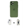 MARSİLYAN™- iPhone 12 Pro Max Kılıf Atlas Minimal Prime - Siyah Bilvis Hayalet Cam Ekran Koruyucu + Shine Kamera Lens - LT
