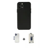 MARSİLYAN™- iPhone 12 Pro Max Kılıf Atlas Minimal Prime - Siyah Bilvis Hayalet Cam Ekran Koruyucu + Shine Kamera Lens - LT