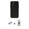 MARSİLYAN™- iPhone 12 Pro Max Kılıf Atlas Minimal Prime - Siyah Bilvis Hayalet Cam Ekran Koruyucu + Shine Kamera Lens Koruma Cam - MI