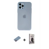 MARSİLYAN™- iPhone 12 Pro Max Kılıf Atlas Minimal Prime - Siyah Bilvis Hayalet Cam Ekran Koruyucu + Shine Kamera Lens Koruma Cam - PE