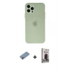 MARSİLYAN™- iPhone 12 Pro Max Kılıf Atlas Minimal Prime - Siyah Bilvis Hayalet Cam Ekran Koruyucu + Shine Kamera Lens Koruma Cam - PE