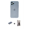 MARSİLYAN™- iPhone 12 Pro Max Kılıf Atlas Minimal Prime - Siyah Bilvis Hayalet Cam Ekran Koruyucu + Renkli Kamera Lens Koruma Cam - YL